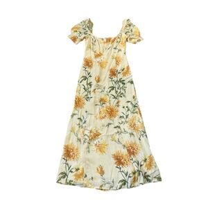 NEW Reformation Gloria Dress Honeyglow Yellow Floral